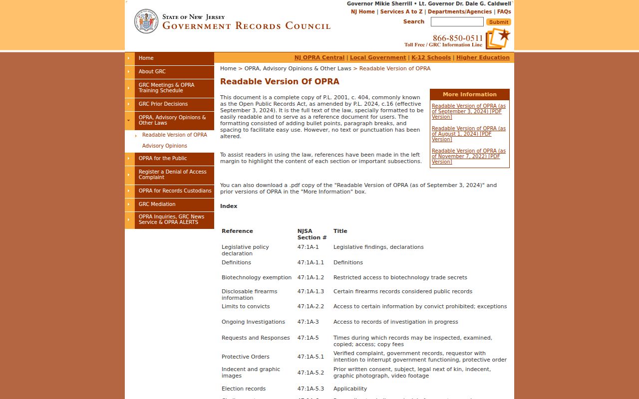 Westfield residents directory New Jersey OPRA source