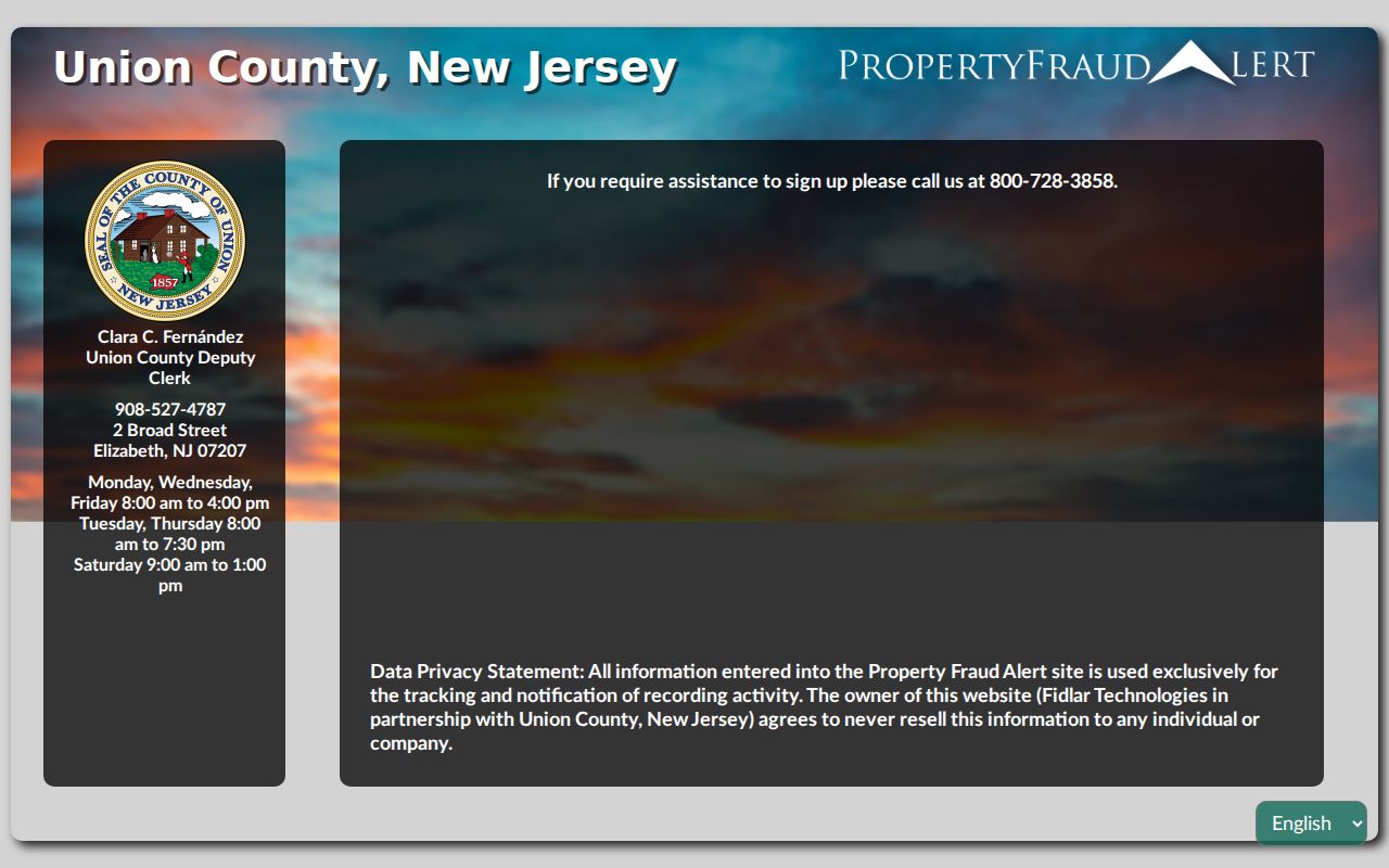 Westfield neighbors property research with Union County fraud alert enrollment