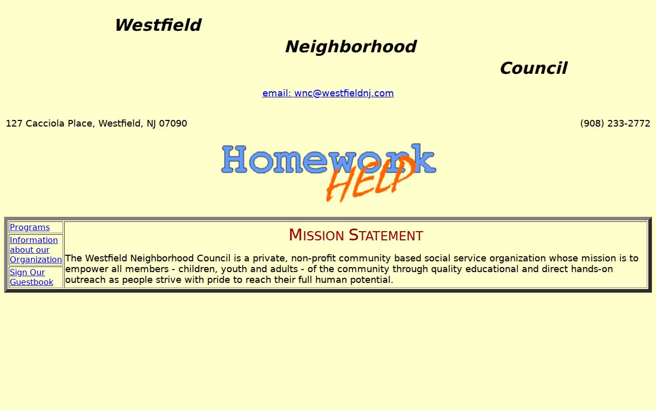 Westfield neighbors civic resource at the Westfield Neighborhood Council